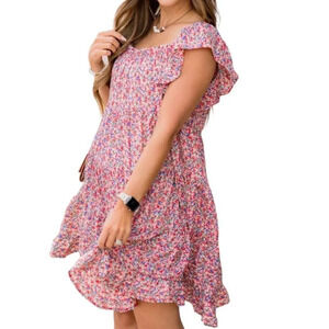 Betsey’s Boutique‎ Shop Mini Blooms Ruffle Tiered Dress Size Medium